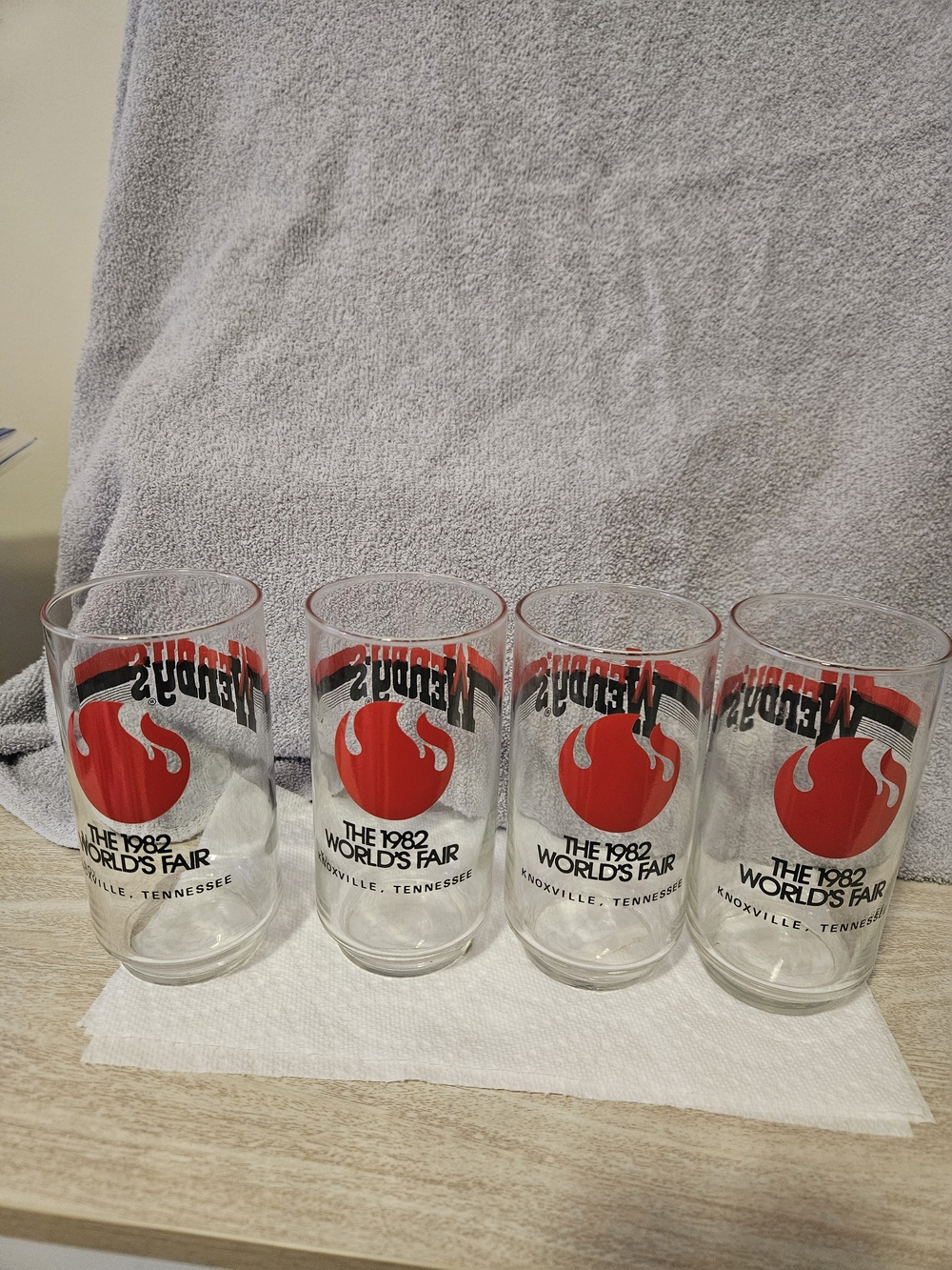 1982 World's Fair Commemorative Drinking Glass - Red
